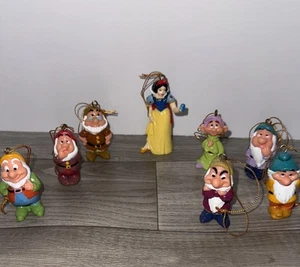 Snow White & Seven Dwarfs - Set of Eight Figures - Disney - Holiday Ornaments - Picture 1 of 9