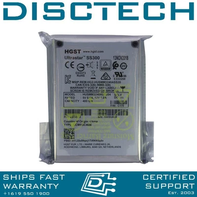 HGST / Hitachi 0B34953 / HUSMM3240ASS204 400GB 2.5" MLC SE WI SAS SSD - Image 1 of 4