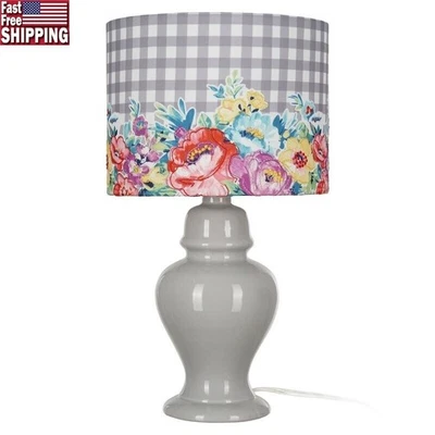 Lámpara de mesa Sweet Romance encanto rústico pantalla floral base cerámica eficiencia energética Foto 1 de 4