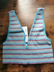 Urban Outfitters Striped Jazz V-Back Tank Top, Size L - Picture 1 of 7