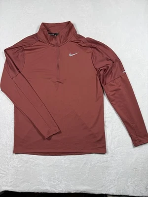 Pullover para correr Nike Dri-Fit 1/4 cremallera para hombre talla L rojo óxido excelente estado Foto 1 de 4