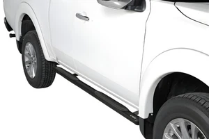 Schwellerrohre oval mit Tritt SCHWARZ für MITSUBISHI L200 Club Cab Bj. 2015-18 - Bild 1 von 7