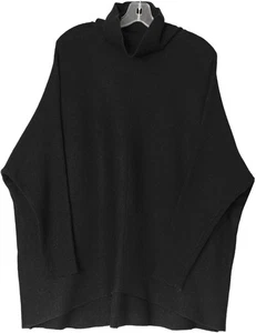 ANRABESS Asymmetric Rib Sweater Turtleneck Long Dolman Slv OVERSIZE Black SZ XL - Picture 1 of 4