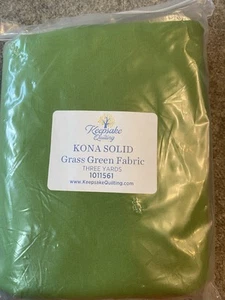 Kona Cotton fabric Grass Green 3 yd package 44"w - Picture 1 of 2