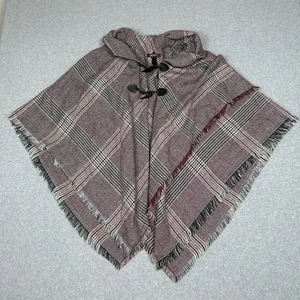 Poncho ALTARE para mujer talla única a cuadros con flecos capa envolvente invierno causal - Imagen 1 de 8