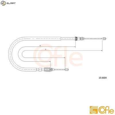 CABLE PULL PARKING BRAKE 10.6684 FOR RENAULT MEGANE/Break/Grandtour 1.8L 4cyl - Image 1 of 4