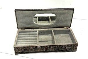 Joyero Godinger Silver 1992 pesado 9"X3-7/8" vid floral alto relieve casa de campo - Imagen 1 de 9