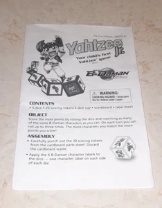 Yahtzee Jr 2005 juego batalla edición B-Daman instrucciones pieza de repuesto - Imagen 1 de 2