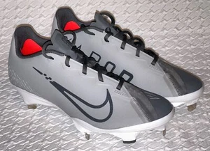 NIKE React Vapor Ultrafly Elite 4 Grey White Baseball Spikes Cleats Mens 8.5 13 - Picture 1 of 9