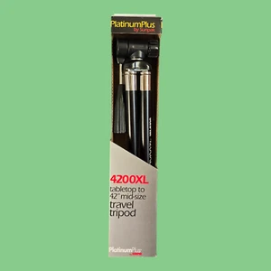 NEW Sunpak - PlatinumPlus 4200XL Tabletop to 42" Mid-Size Travel Tripod Black - Picture 1 of 7