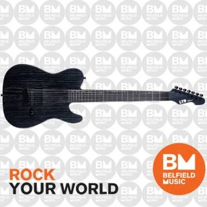 ESP LTD TE-1007 Baritone Electric Guitar 7-String Black Blast w/ Fishman - Picture 1 of 4