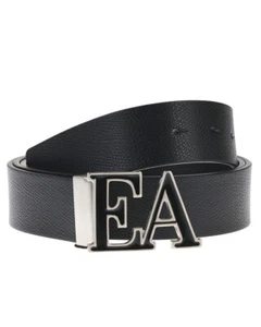 Cintura Emporio Armani Belt In Pelle MADE IN ITALY Uomo Nero Y4S282 YKL1E 88001 - Picture 1 of 11