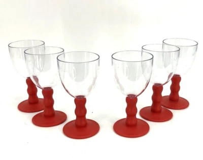 De Colección Bodum Post Moderno Acrílico Atómico Copas de Vino Vástago Burbuja Roja Arte Jorgensen Foto 1 de 4