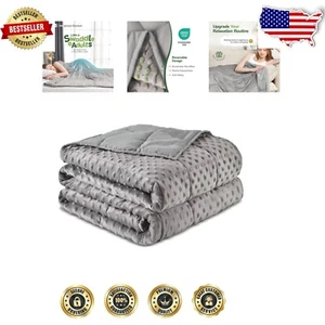 Modern 60x80in Weighted Blanket, 15lbs Heavy Cozy Fabric for Restful Sleep - Picture 1 of 10