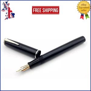 VINTAGE JIF 90 GLASS CARTRIDGE FOUNTAIN PEN IN BLACK 18K MEDIUM NIB FRANCE - Picture 1 of 15