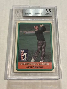 1981 DONRUSS GOLF JACK NICKLAUS STATISTICAL LEADER ROOKIE BGS 8.5 A8 - Picture 1 of 2