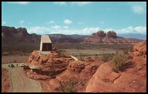 Sedona, Arizona, Oak Creek Canyon, Kapelle des Heiligen Kreuzes, Chrom Postkarte - Bild 1 von 2