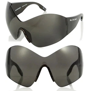 Gafas de sol futuristas máscara de moda negra BALENCIAGA Demna Kim 0180 BB0180S 001 - Imagen 1 de 10