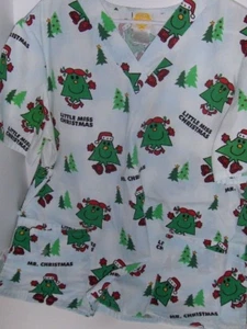 Mr. Men Little Miss - Little Miss Christmas scrub top - X Large - Picture 1 of 3