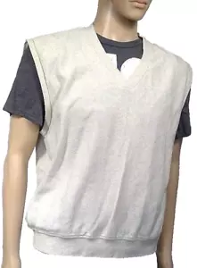 Pebble Beach mens sweater vest beige chevron stripes cotton v-neck men size L - Picture 1 of 10