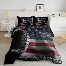 American Football Print Comforter Set Queen Size,American Flag Print Bedding ...