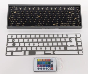 DROP X RED SCARF II+ VER.C 68-KEY CUSTOM KEYBOARD KIT, GRAY CASE, RED FEET, GRAY - Picture 1 of 6