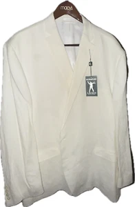 Lauren Ralph Lauren Men's 100% White Linen Blazer 58 Long w/tags some stains - Picture 1 of 7