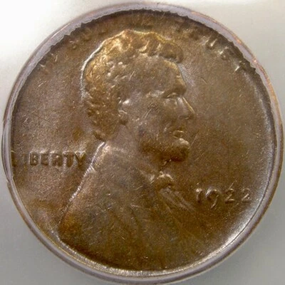 1922 LINCOLN WHEAT CENT/PENNY NO D STRONG REVERSE DIE#2 SCARCE KEY ICG AU 55 DET - Image 1 of 4