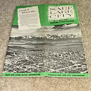 Folleto promocional/mapa de Salt Lake City de la década de 1950 de Salt Lake City Corporation - Imagen 1 de 12