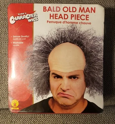 Bald Old Man Wig Frizzy Gray Mad Scientist Costume Accessory Halloween - Image 1 of 4