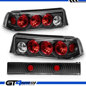 For 1988-1991 Honda Civic Hatchback CX/DX/Si/Base Black Tail Lights Rear Lamps - Picture 1 of 5