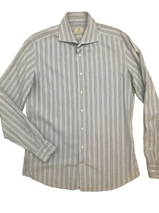 Camisa Hackett Azul Algodón Pijama a Rayas Mangas Largas Calce Ajustado Botones XL - Imagen 1 de 11