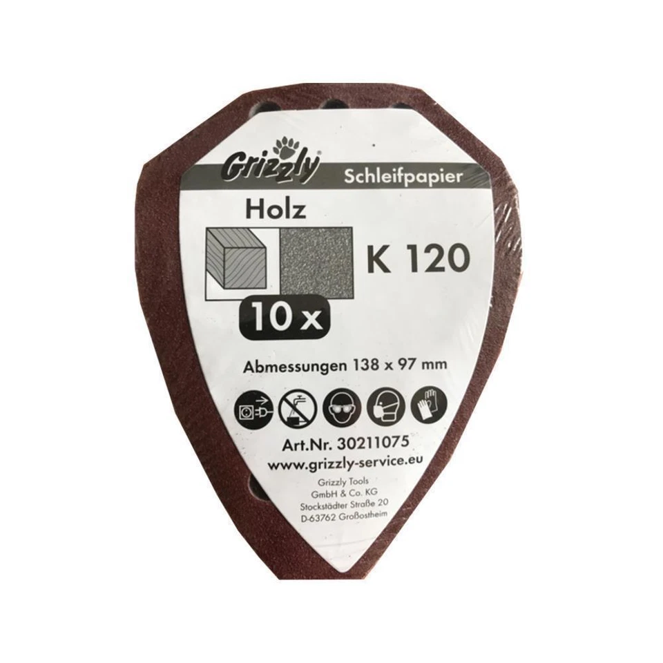 Schleifblatt-Set K120 10 teilig passend für Parkside PHSZ 18 C3 IAN 114250 - Bild 1 von 1