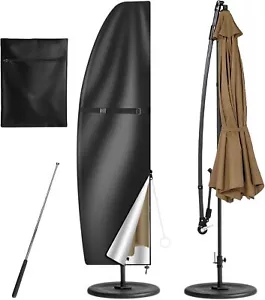 Neween Patio Umbrella Cover For 7'-11' Offset Umbrella, Black - Picture 1 of 7