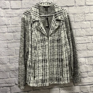 Style & Co Autumn Affair schwarz-weiß neutral karierte Jacke Größe 3X - Bild 1 von 6