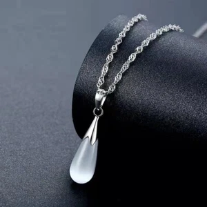 Fashion Women Elegant Moonstone Opal Necklace Teardrop Style Pendant 1302 - Picture 1 of 7
