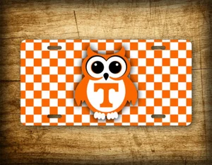 Tennessee Volunteer Checkerboard Owl License Plate TN Orange Vols Auto Tag - Picture 1 of 5
