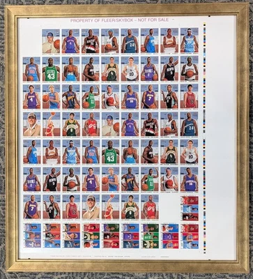 2003-04 Fleer Tradition CRYSTAL Basketball NBA UNCUT SHEET LeBron James Rookie - Image 1 of 2