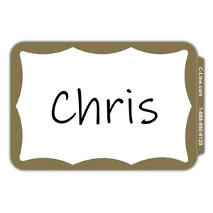 C-Line Border Name Badge Self Stick 100/Pk Gold 3-1/2"X2-1/4" School Office - Picture 1 of 2