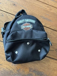 Harley Davidson Small Backpack Nylon Belt Pack Black No Strap - Picture 1 of 10