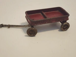 Antique KILGORE ? Cast Metal Toy Wagon "Express Flyer" Original Red Paint Patina - Picture 1 of 7