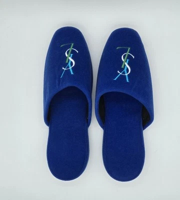 Zapatos de habitación vintage de terciopelo azul YSL Foto 1 de 3