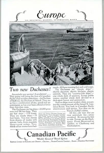 Canadian Pacific 1928 Europe 2 New Duchesses  Original Vintage Magazine Advert - Picture 1 of 6