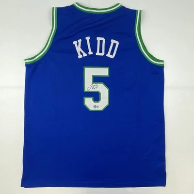 Autographed/Signed JASON KIDD Dallas Retro Blue Basketball Jersey Beckett BAS CO - Image 1 of 4