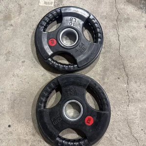 10LB X 2 OLYMPIC 2” WEIGHTS RUBBER COATED CHANGE PLATES 20LBS TOTAL - Picture 1 of 4