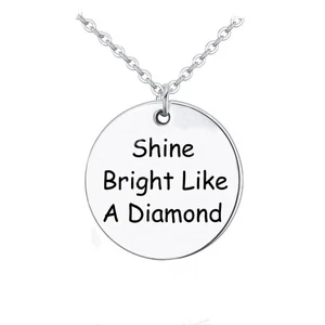 Collar colgante lírico canción tono plata 'brilla brillante como un diamante' joyería - Imagen 1 de 3
