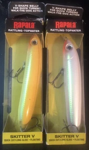 (2) Rapala Topwater SKV10 Saltwater Freshwater Skitter V 2 Colors  *Read - Picture 1 of 3