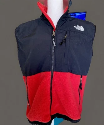 Chaleco Y2K Raro The North Face Denali Vellón Cremallera Mujer’s Rojo Negro M  Foto 1 de 4