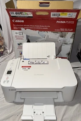 Canon 6671C052 PIXMA TS3722 Wireless All-In-One Printer, White (slight damage) - Image 1 of 4
