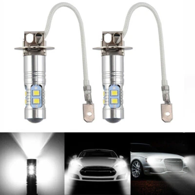 2X H3 LED HEADLIGHT BULBS  WHITE FOG LIGHT CORNERING BULBS SUPER BRIGHT - Image 1 of 4